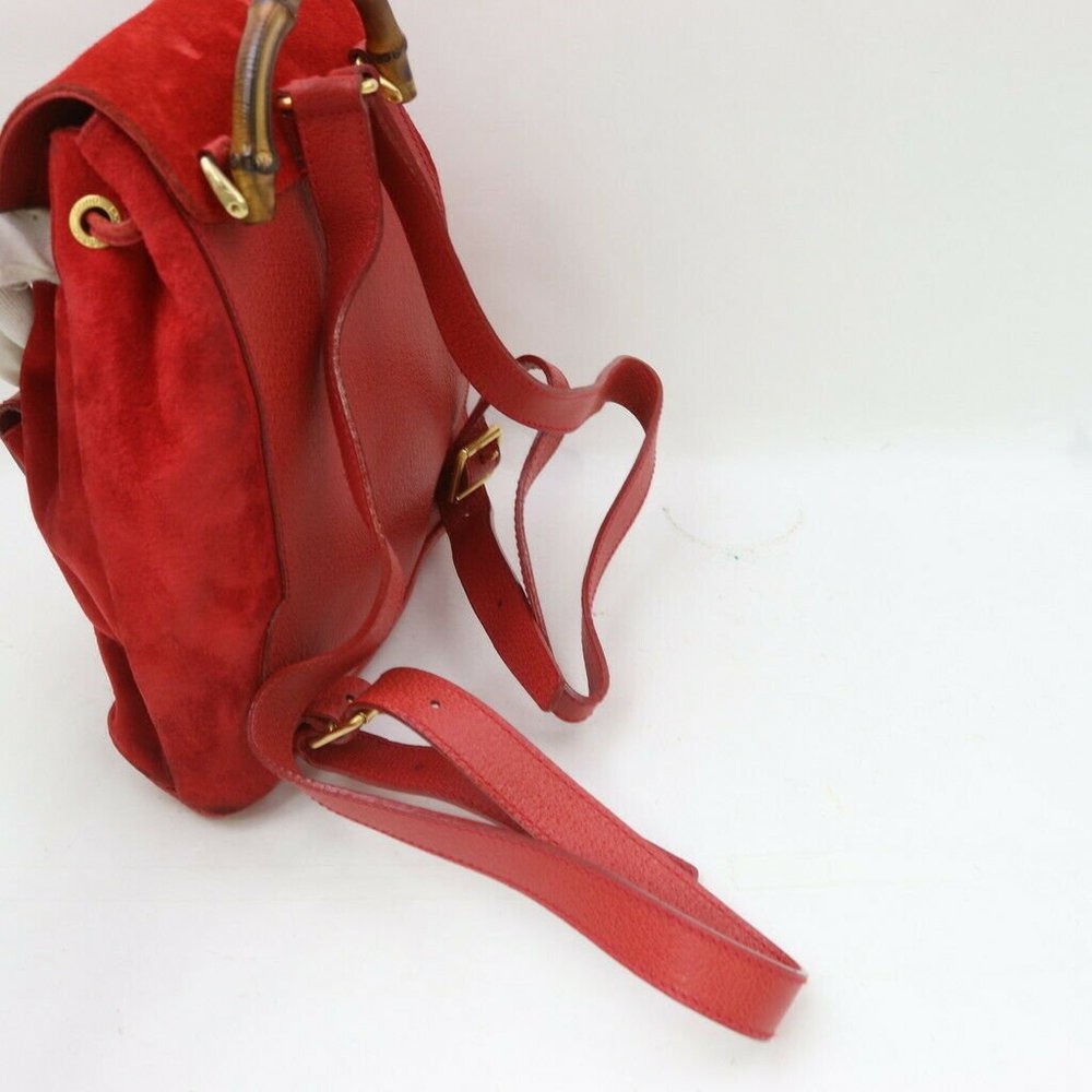 authentic Gucci BackPack Bag Reds Leather - Picture 6 of 9